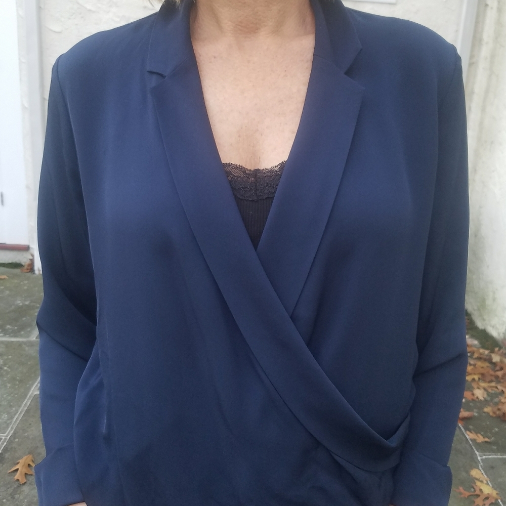 Theory Silk Over-Blouse Size S